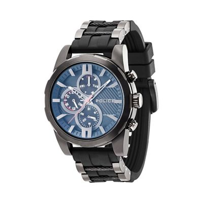 Men's black 'Matchcord' silicone multifunction watch 14541jsb/02pa
